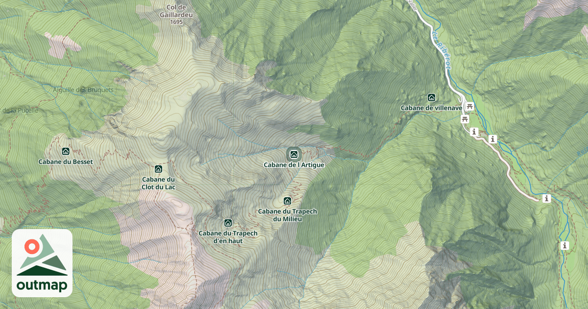 Map of Cabane de l Artigue