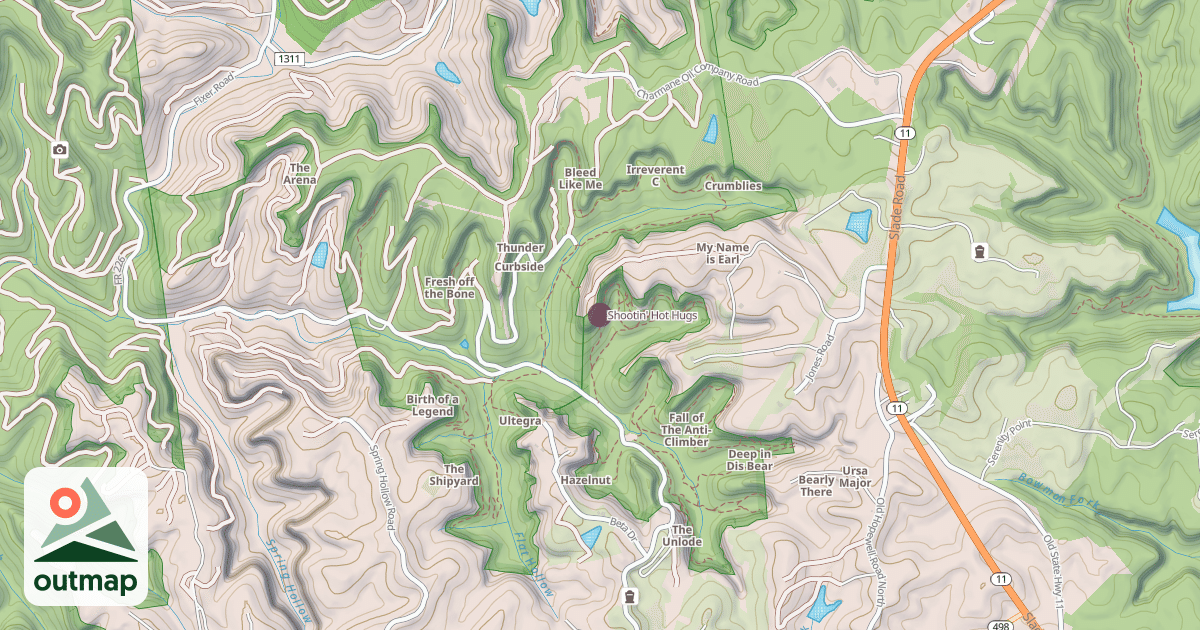 Map of Shootin' Hot Hugs