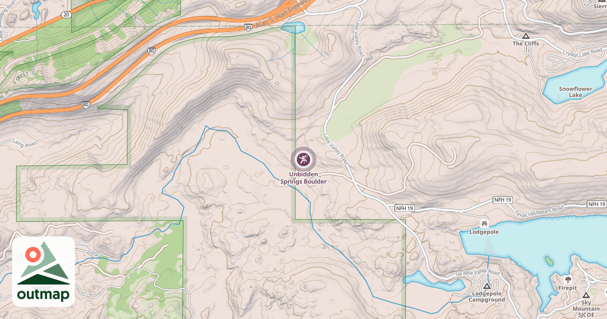 Map of Unbidden Springs Boulder