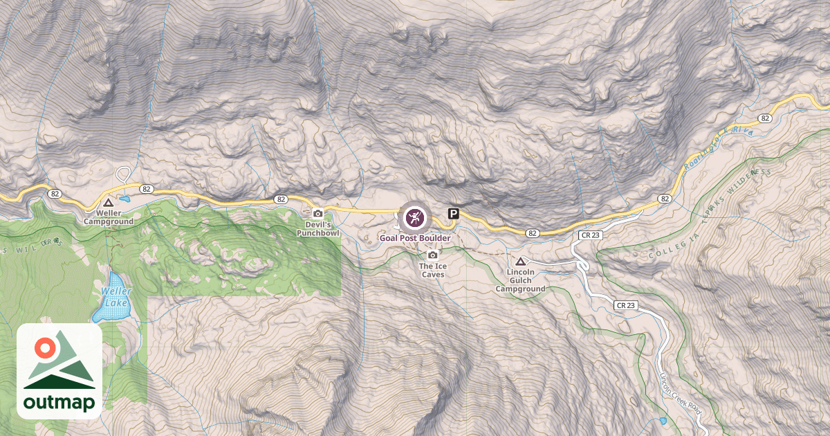 Map of Goal Post Boulder