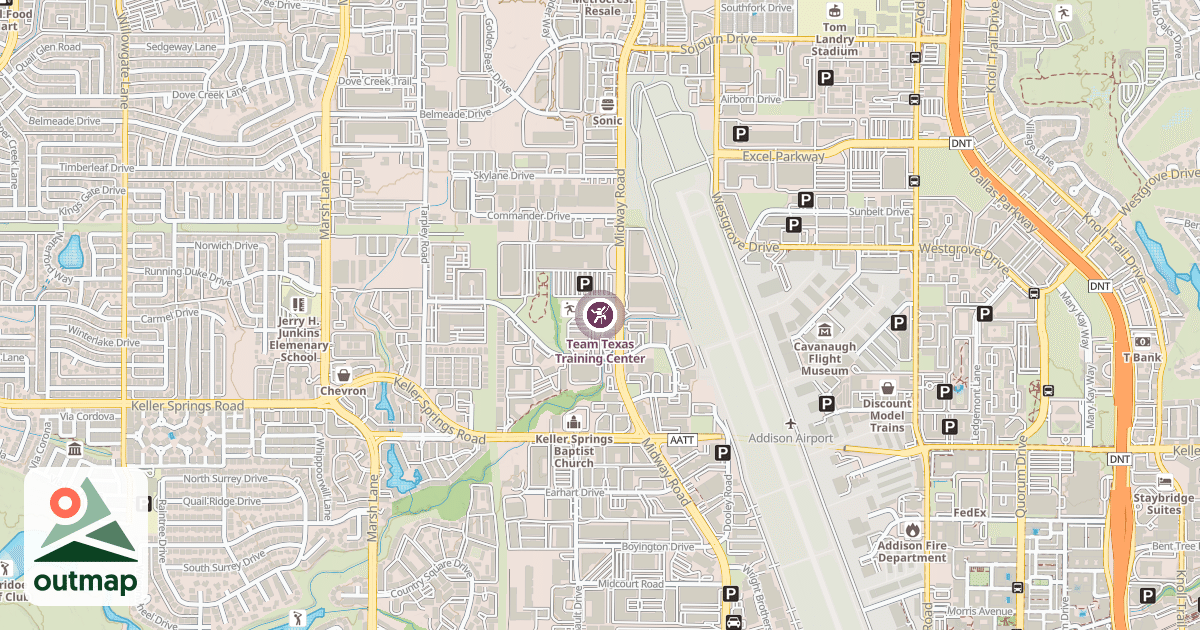 Map of Team Texas Training Center