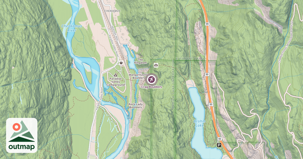 Map of Crag Boulders