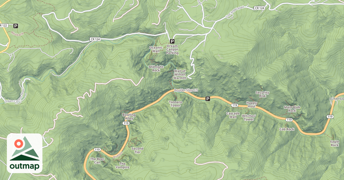 Map of Boulder Slips