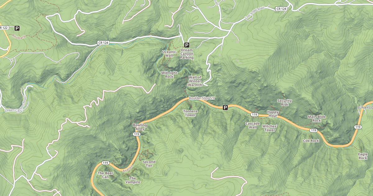 Map preview of Boulder Slips