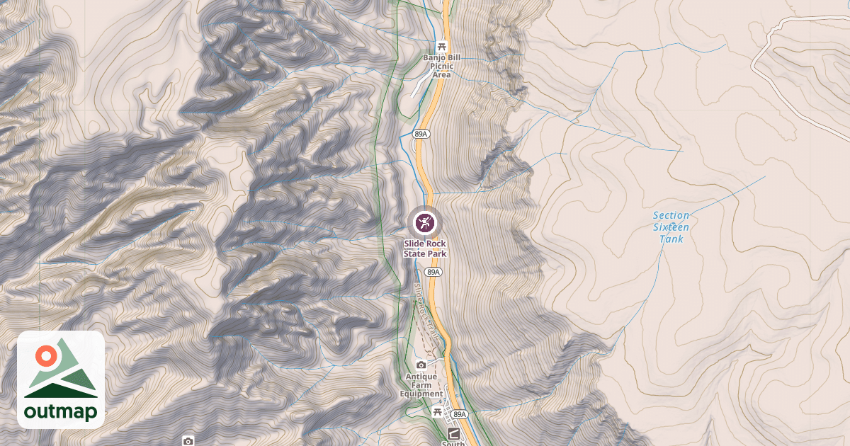 Map of Slide Rock State Park