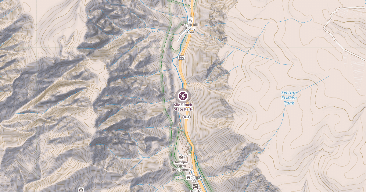 Map preview of Slide Rock State Park