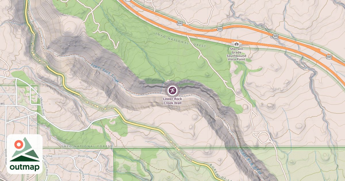 Map of Lower Rock Creek Wall