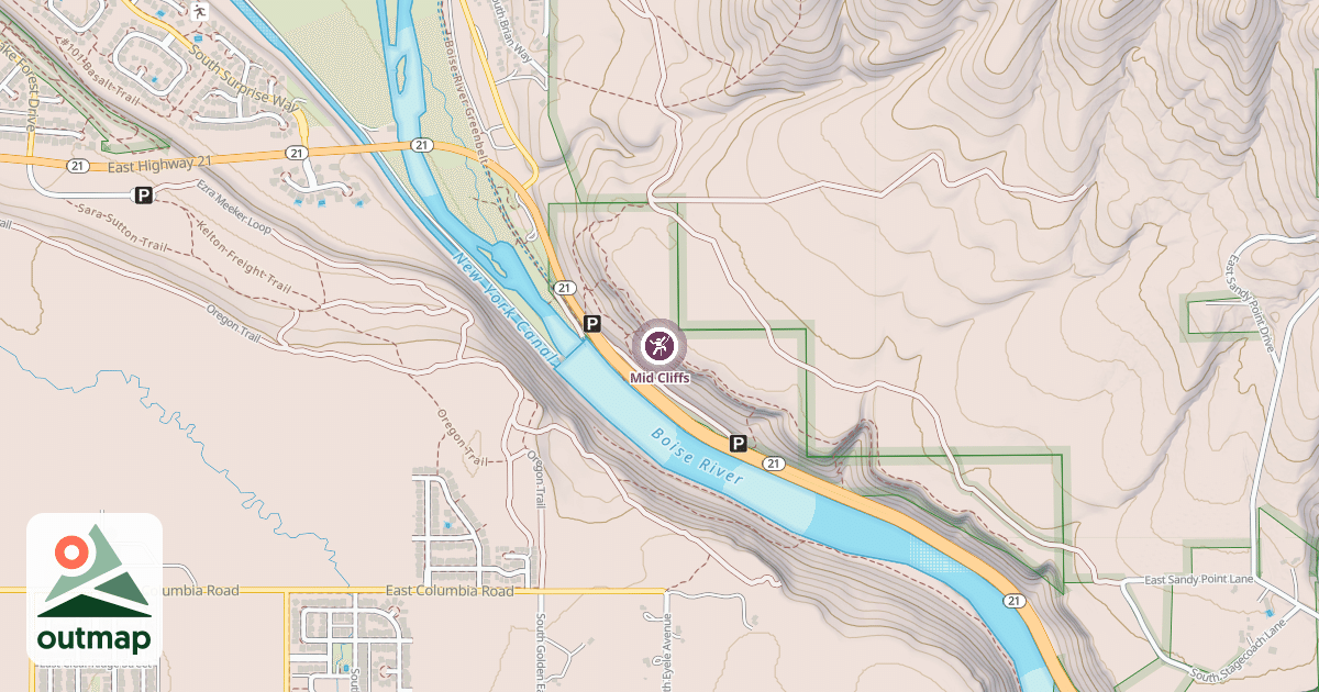 Map of Mid Cliffs