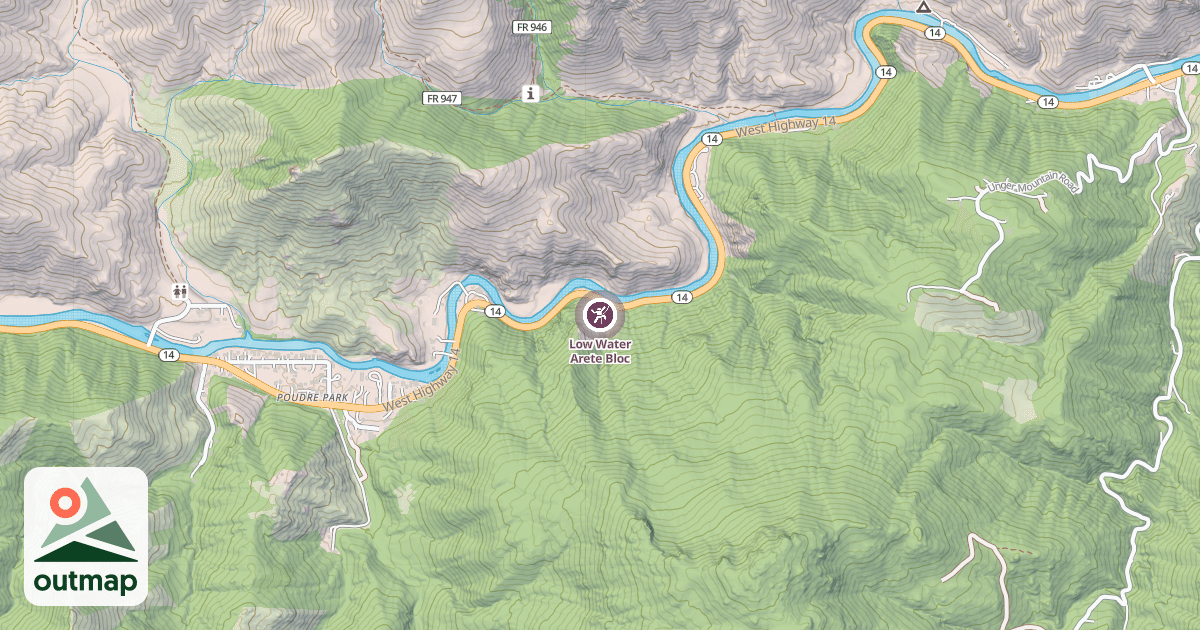 Map of Low Water Arete Bloc
