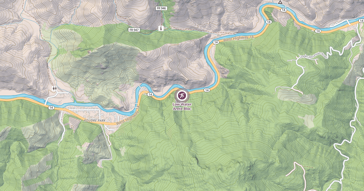 Map preview of Low Water Arete Bloc