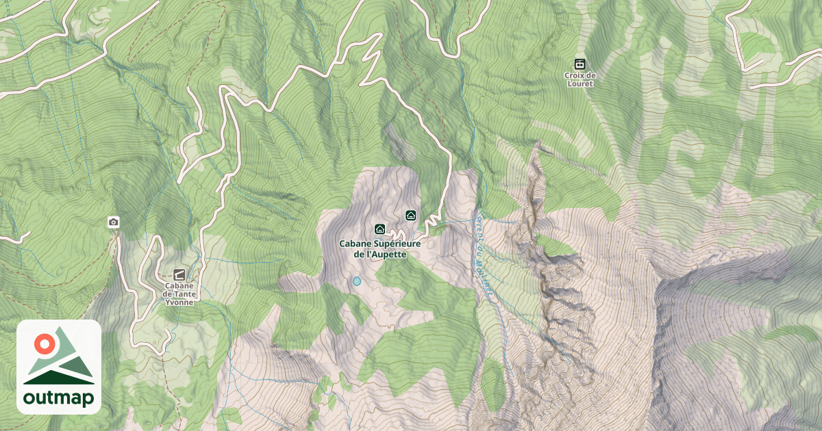 Map of Cabane de l'Aupette