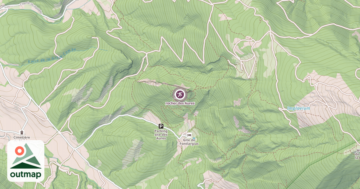 Map of rocher des Aures