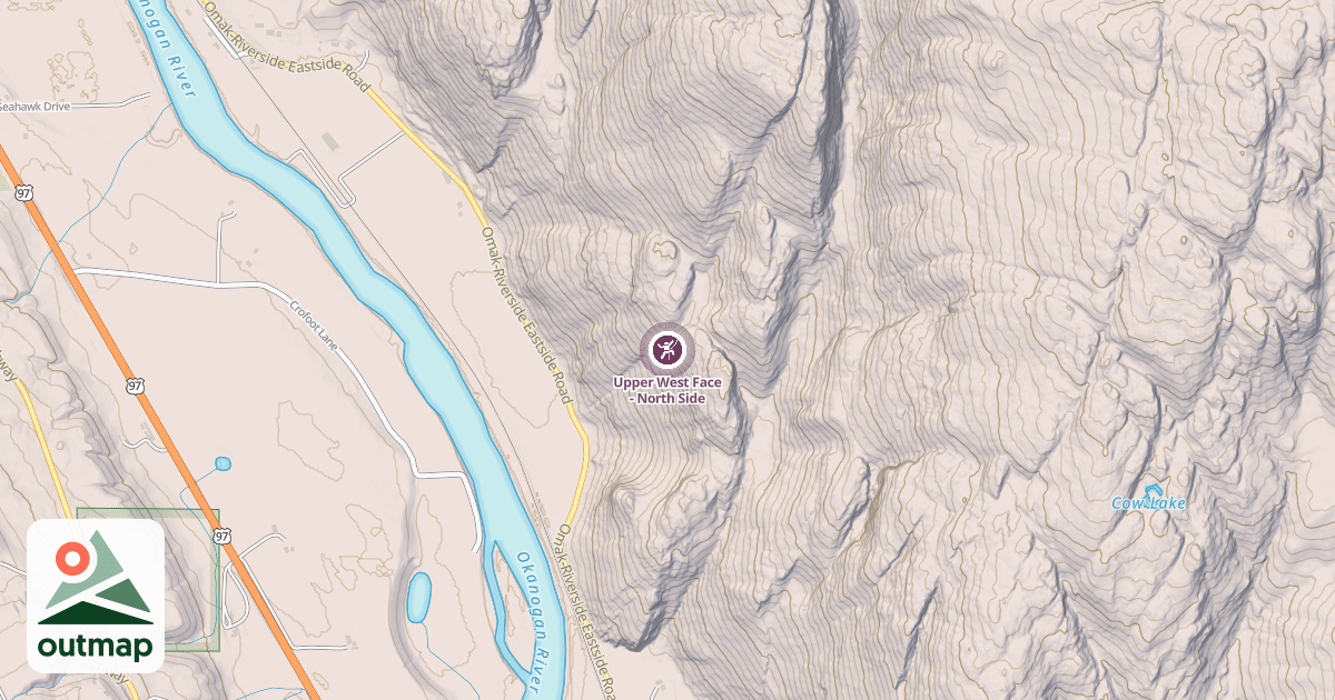 Map of Upper West Face - North Side