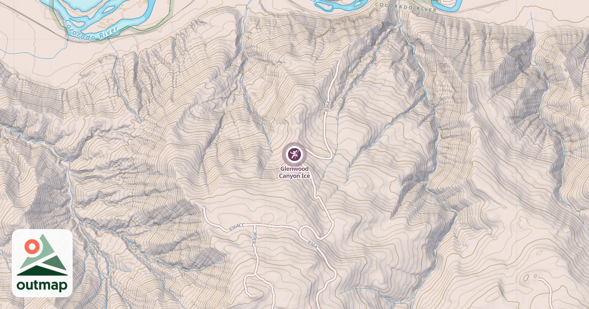 Map of Glenwood Canyon Ice