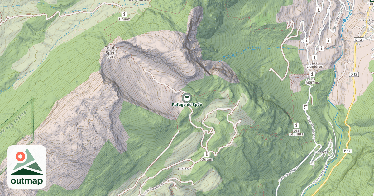 Map of Refuge de Spée