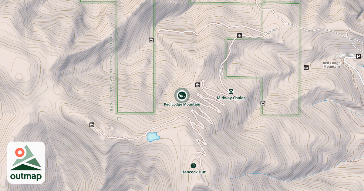 Map of Red Lodge Mountain