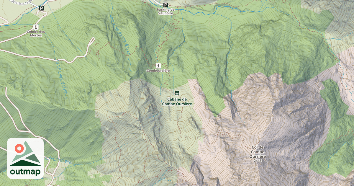 Map of Cabane de Combe Oursière