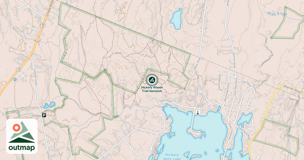 Map of Hickory Woods Trail Network