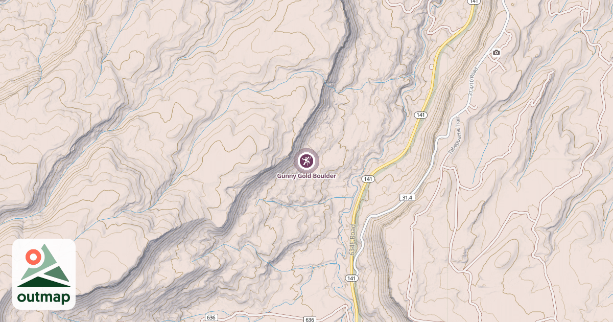 Map of Gunny Gold Boulder