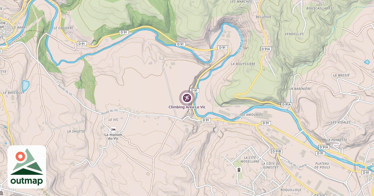 Map of Climbing Area Le Vic