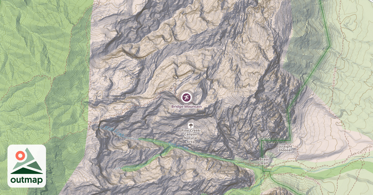 Map of Bridge Mountain