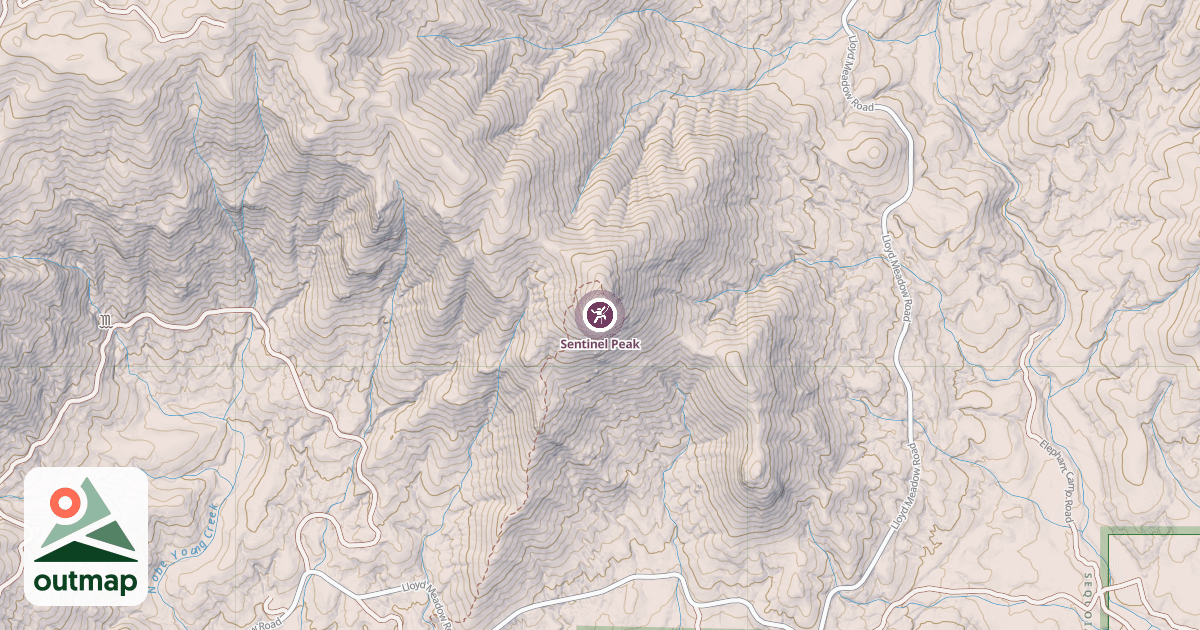 Map of Sentinel Peak