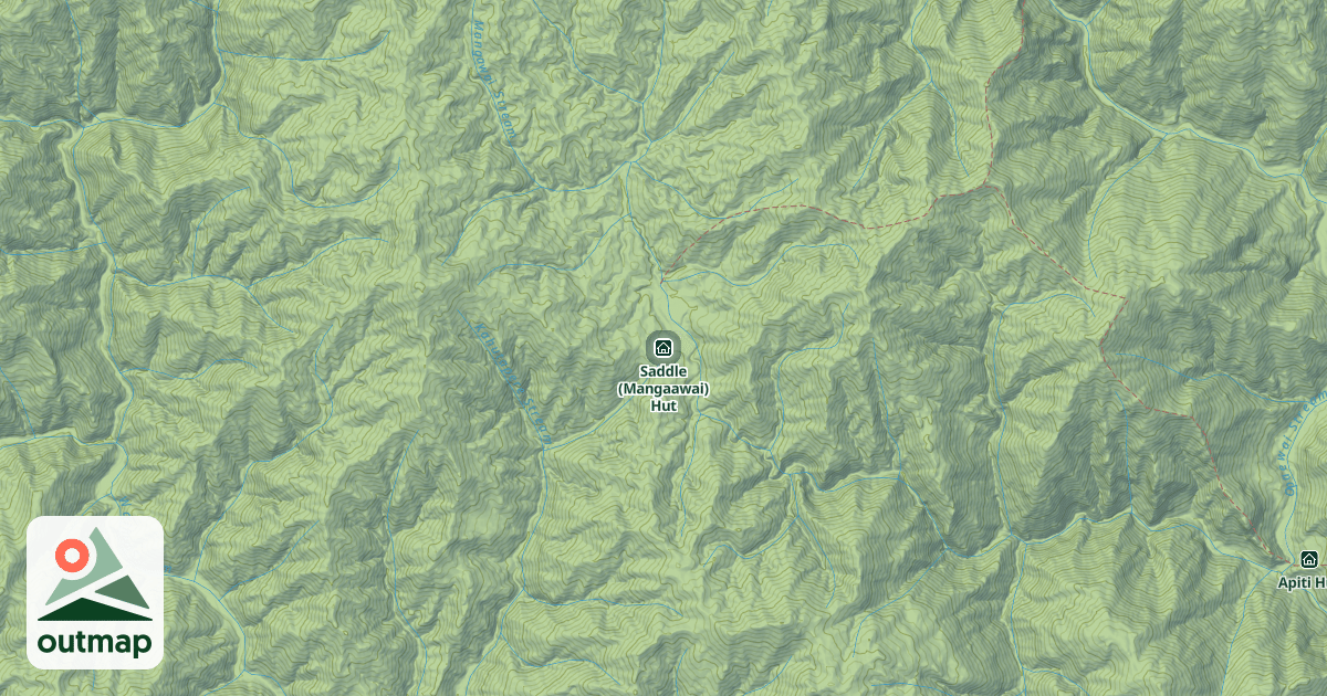 Map of Saddle (Mangaawai) Hut