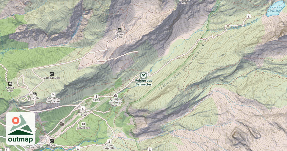 Map of Refuge des Barmettes