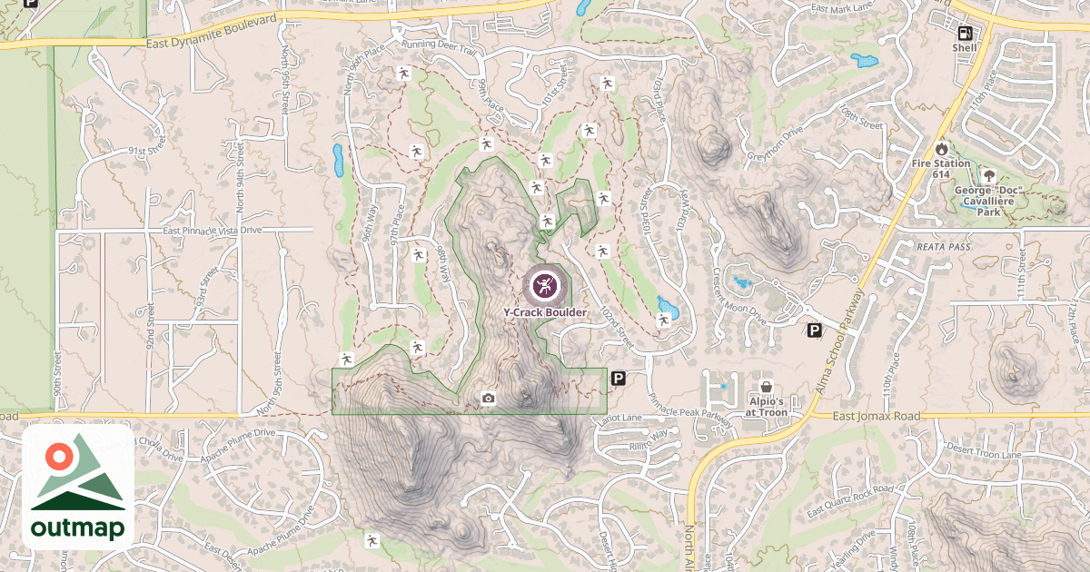 Map of Y-Crack Boulder
