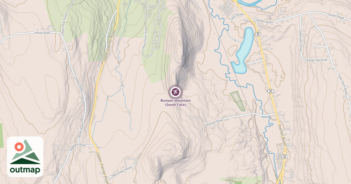 Map of Bunyan Mountain (South Face)