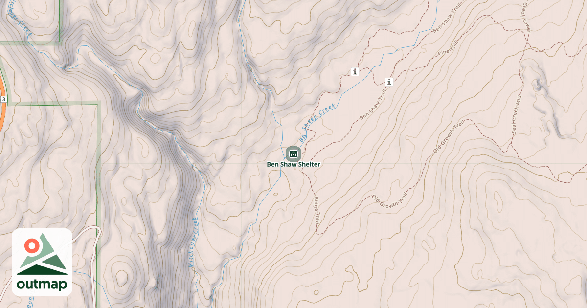 Map of Ben Shaw Shelter