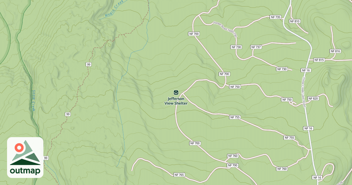 Map of Jefferson View Shelter