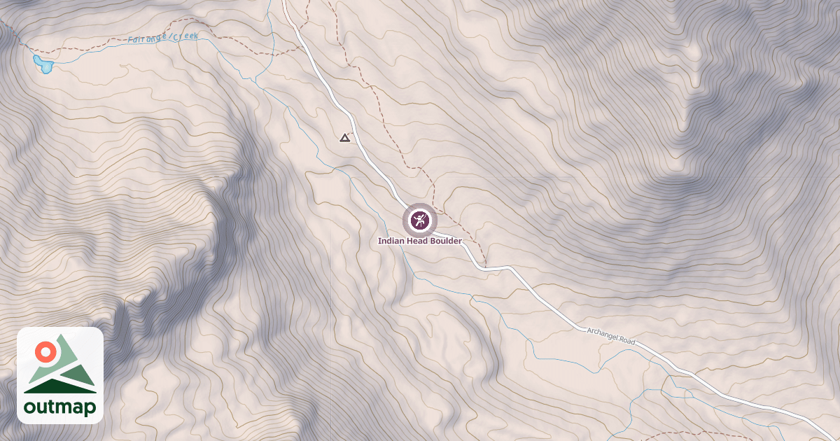 Map of Indian Head Boulder