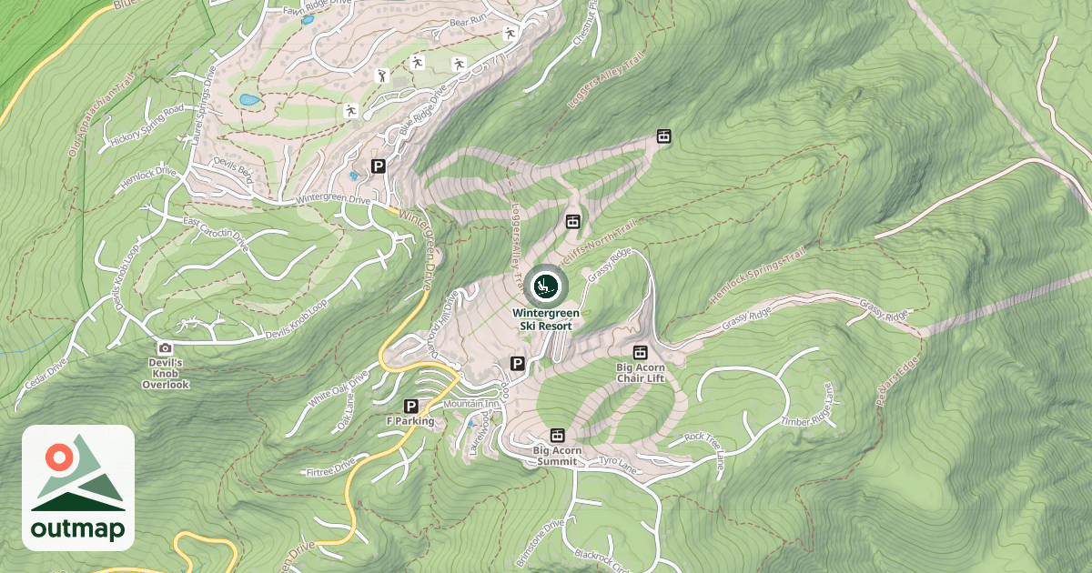 Map of Wintergreen Ski Resort