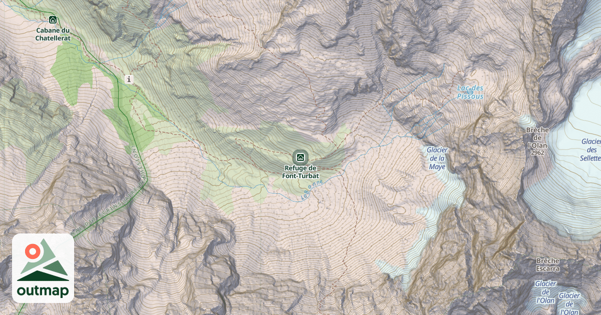 Map of Refuge de Font-Turbat