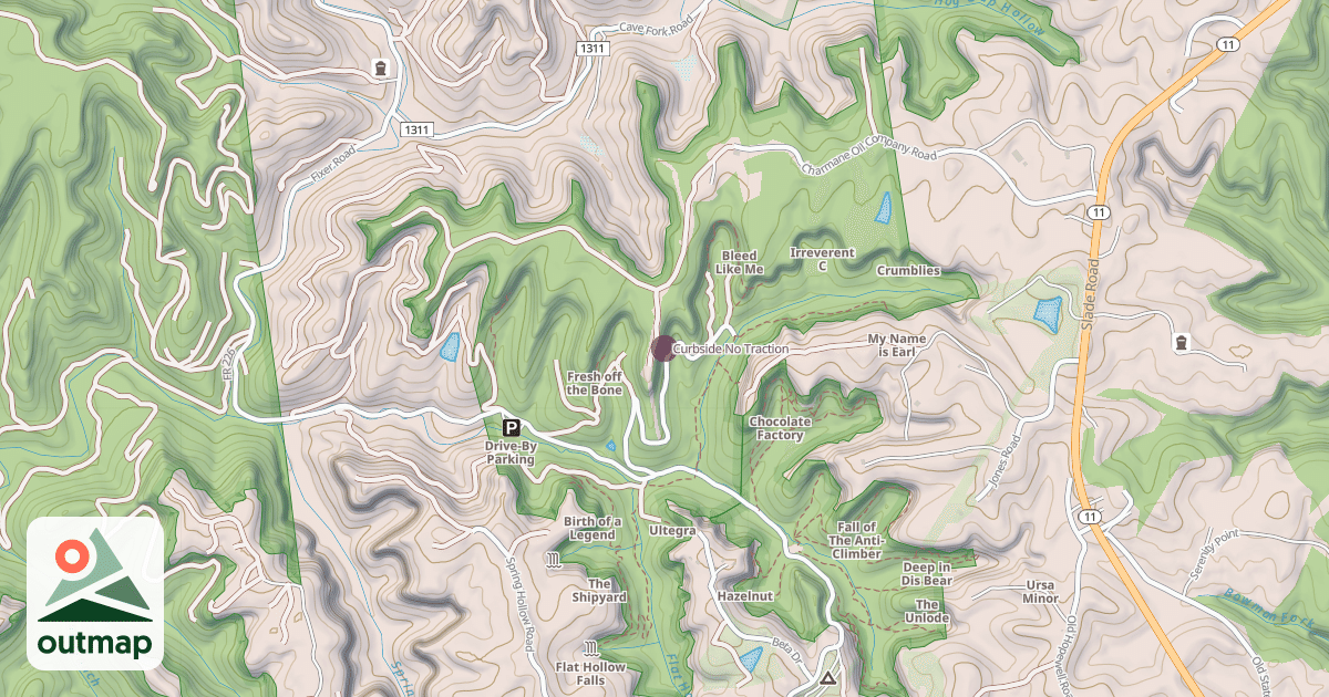 Map of Curbside No Traction
