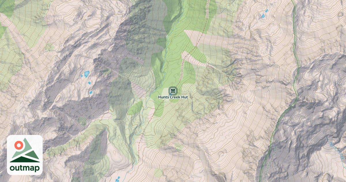 Map of Hunts Creek Hut