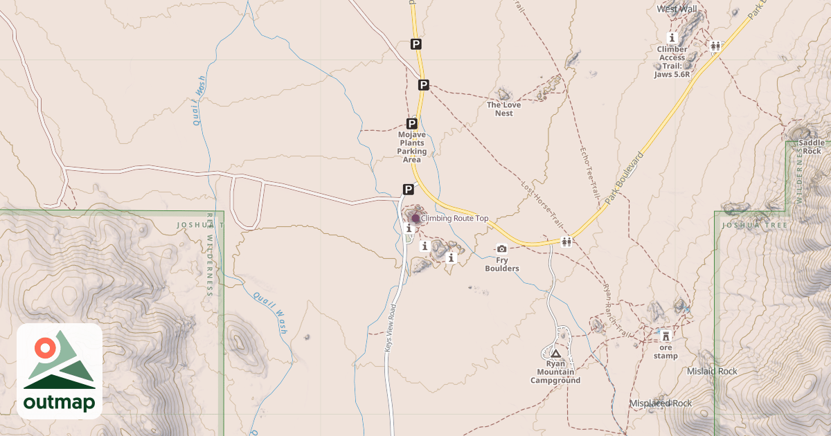 Map of Climbing Route Top