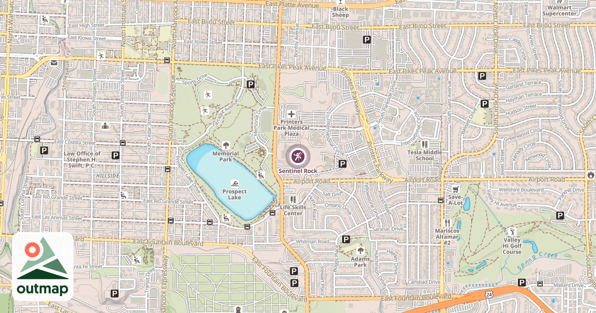 Map of Sentinel Rock