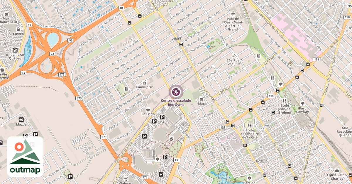 Map of Centre d'escalade Roc Gyms