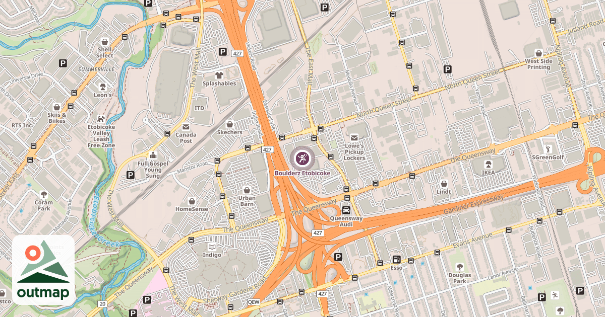 Map of Boulderz Etobicoke