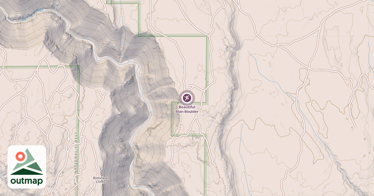 Map of Beautiful Man Boulder