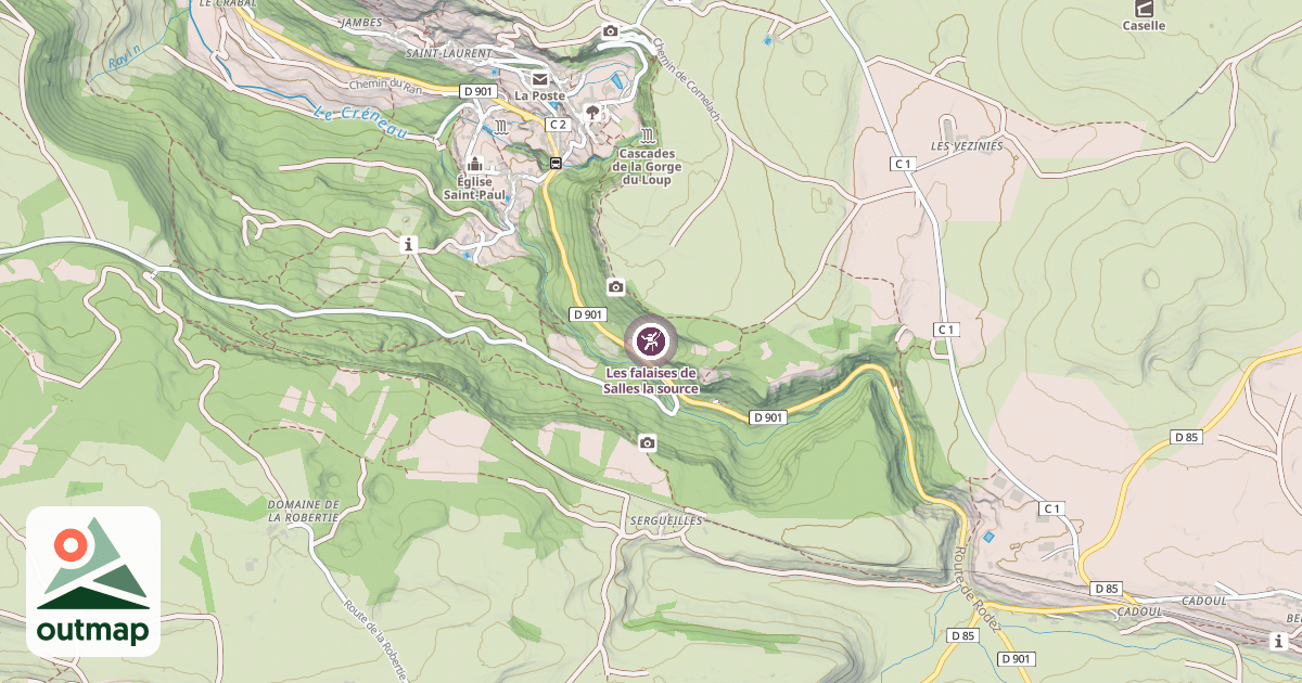 Map of Les falaises de Salles la source