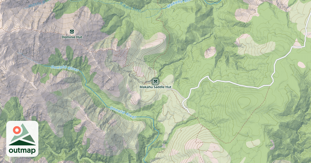 Map of Makahu Saddle Hut