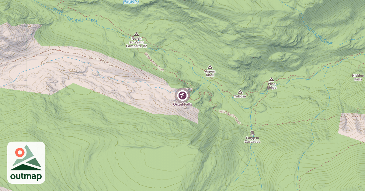 Map of Ouzel Falls