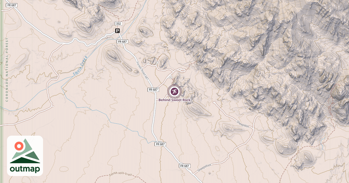 Map of Behind Sweet Rock