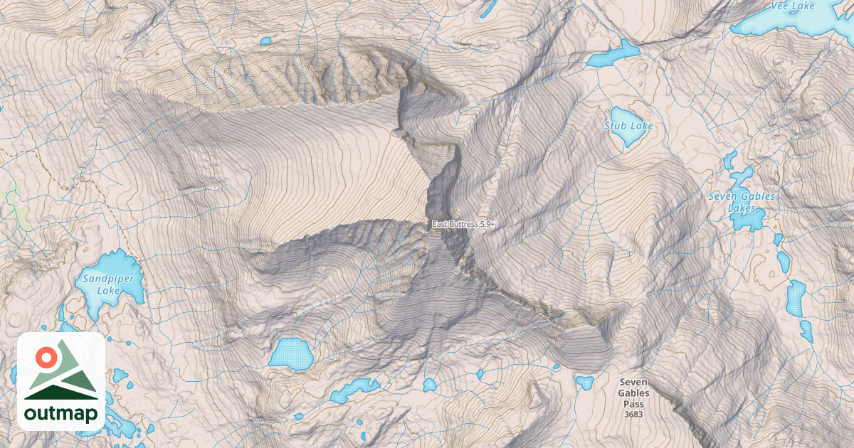 Map of East Buttress