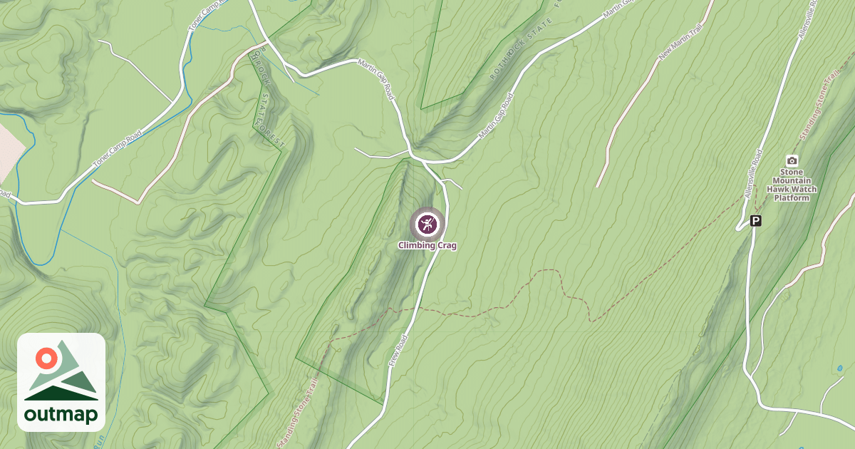 Map of Climbing Crag