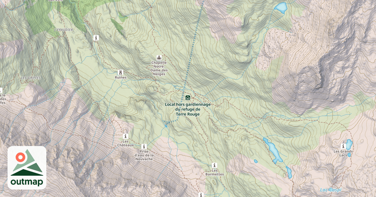 Map of Refuge de Terre Rouge