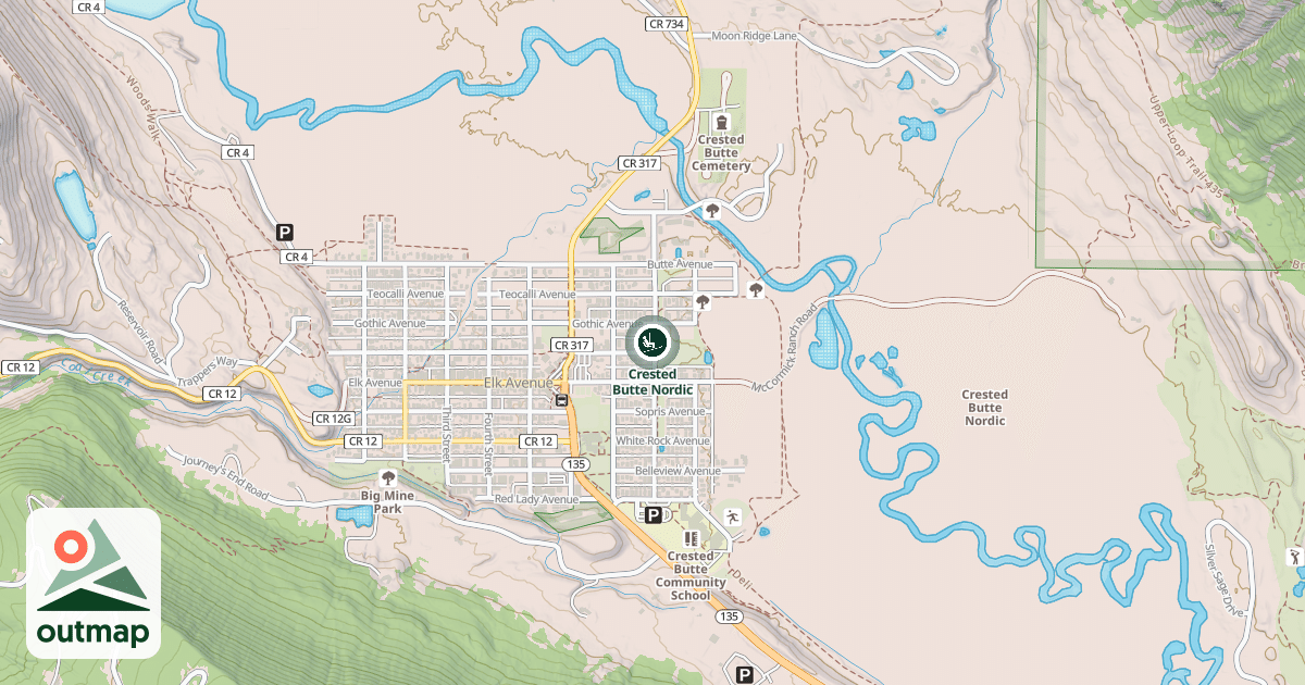 Map of Crested Butte Nordic